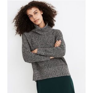 Madewell Gray Cross Back Turtleneck Knit Sweater